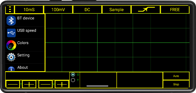 Oscilldroid main menu